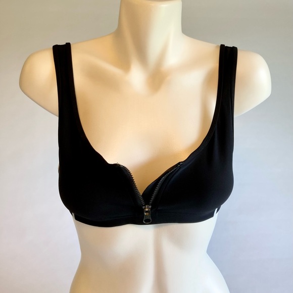 Lululemon Black Zipper Sports Bra Top size M - Picture 9 of 11